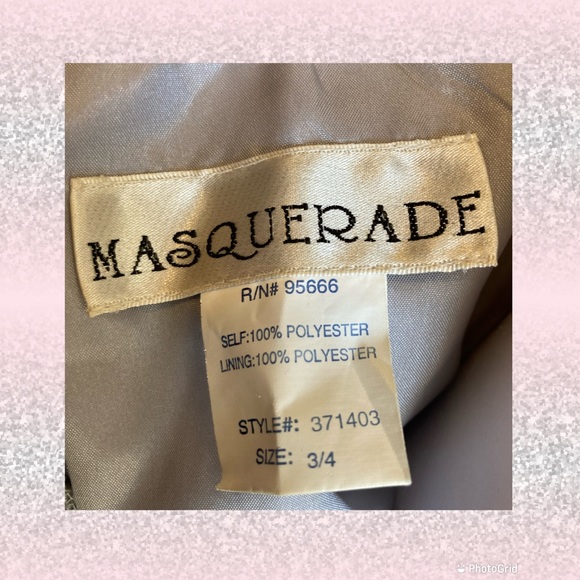 ✈️BLING! 3/4 extra small Silver Masquerade sequin party dress - Picture 2 of 9